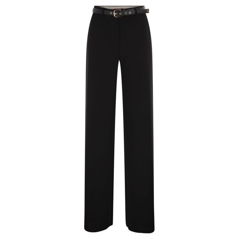 Maxmara Studio Women Mstamico – Wide-Leg Palazzo Trousers With Belt